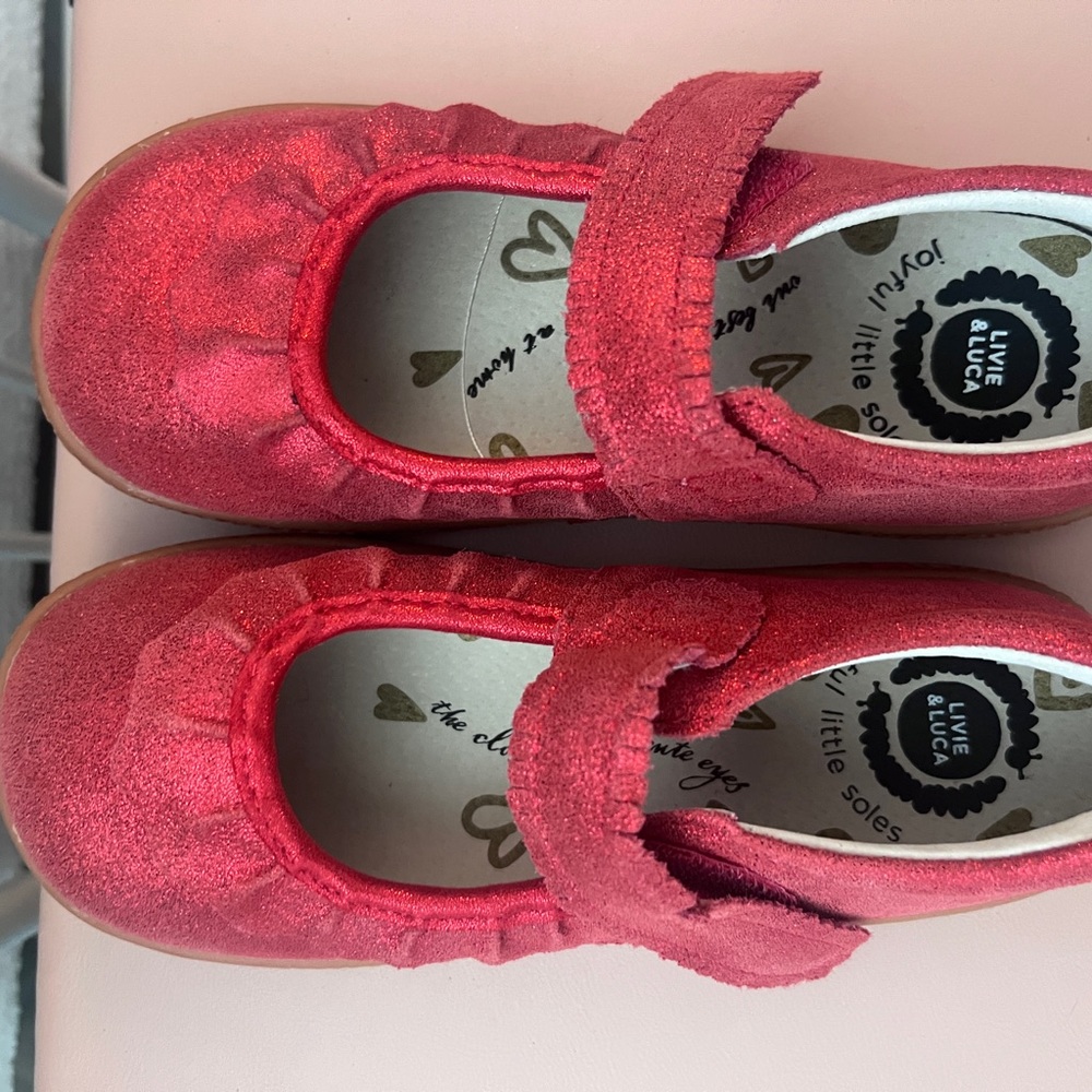 Livie & Luca Red Dress Shoes with Velcro Strap
